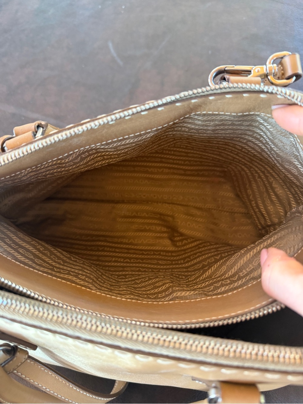 Prada Tan Leather Galleria Bag with Top Handles - Picture 2 of 9